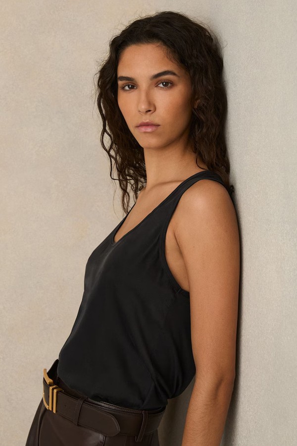 Ruby Silk-Front Cami Top