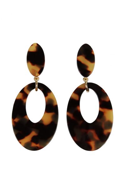 Jennifer Tortoiseshell Oval Earrings from Jaeger