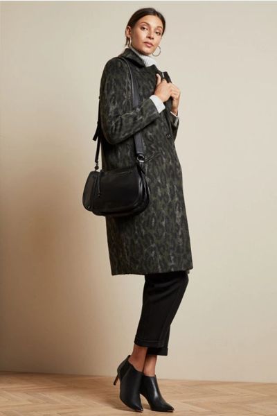 Illena Leopard Print Cocoon Coat