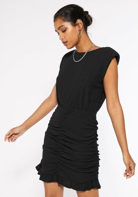 Sleeveless Shoulder Pad Ruched Dress from New Look