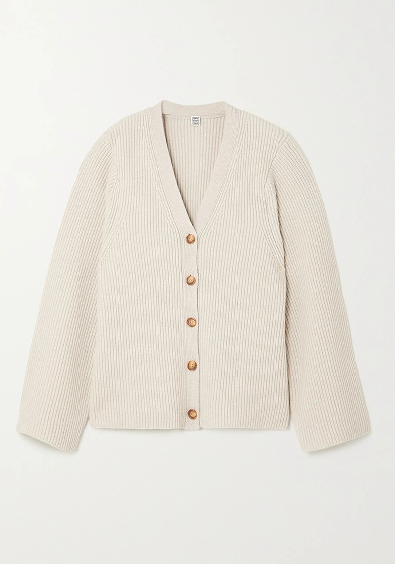 Ribbed Wool-Blend Cardigan from Totême