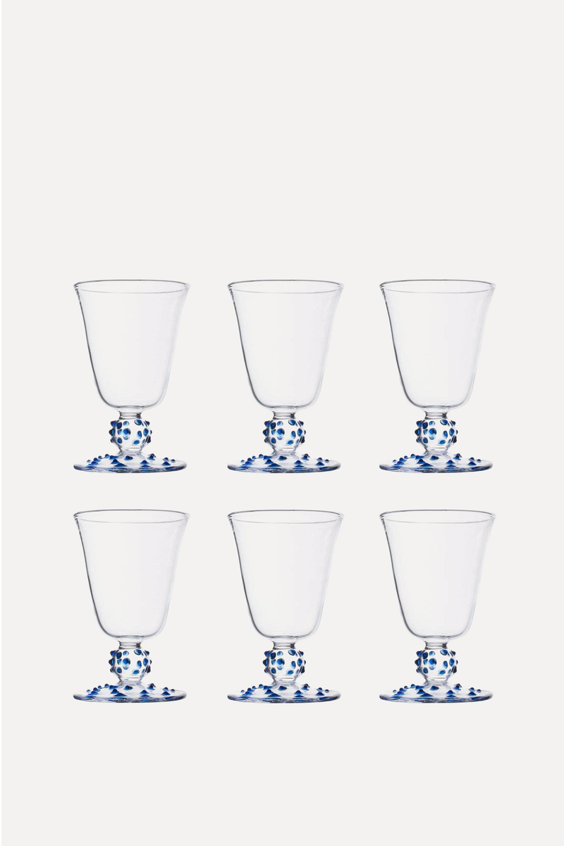 Blue Pom Wine Glass from Issy Granger