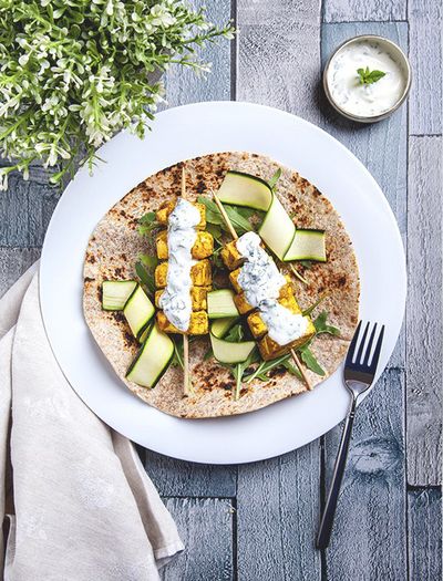 Tikka Tofu Kebabs with Mint Raita