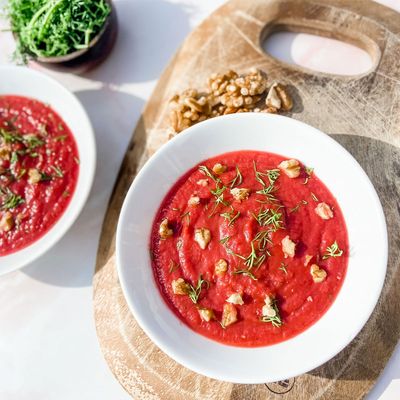 Beetroot and sweet potato soup