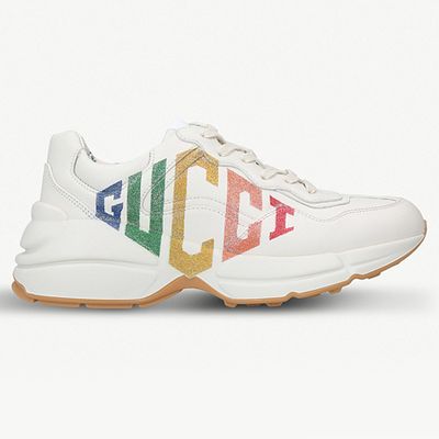 Rhyton Logo Leather Trainers from Gucci