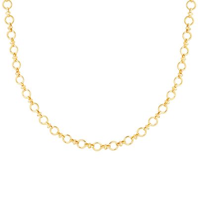 Circle Link Chain Necklace In Gold