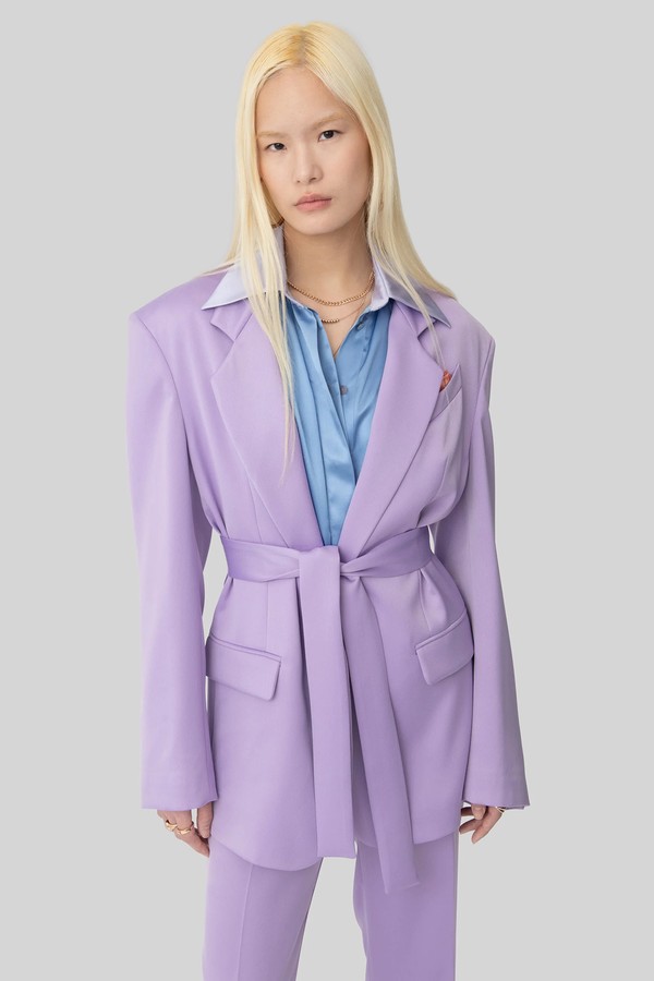 The Lilac Satin Lover Blazer