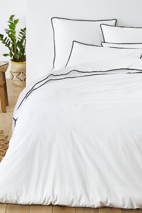 Merida Plain 100% Washed Cotton Duvet Cover from La Redoute Interieurs