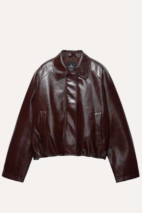 Vinyl-Effect Bomber Jacket from Pull & Bear
