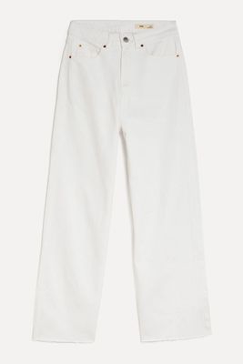 High Waisted Wide Leg Ankle Grazer Jeans from Marks & Spencer