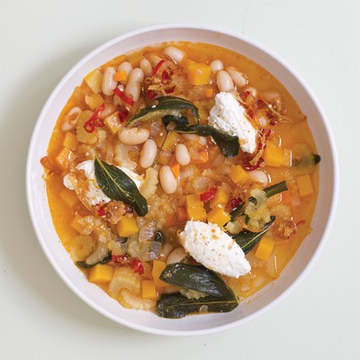 Tuscan Roast Squash Cannnellini Bean Stew