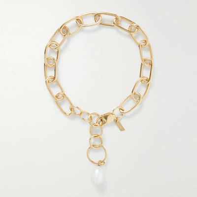 Industrial XXL Gold-Plated Pearl Anklet from Loren Stewart'