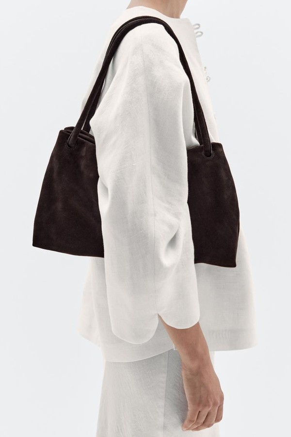 Leather & Split Leather Medium Bag With Compartments