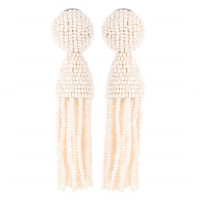 Faux Pearl Tassel Earrings