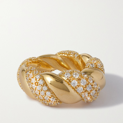 Gold-Plated Crystal Ring  from Bottega Veneta 