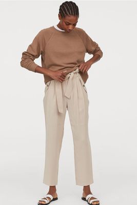 Trousers With A Tie Belt