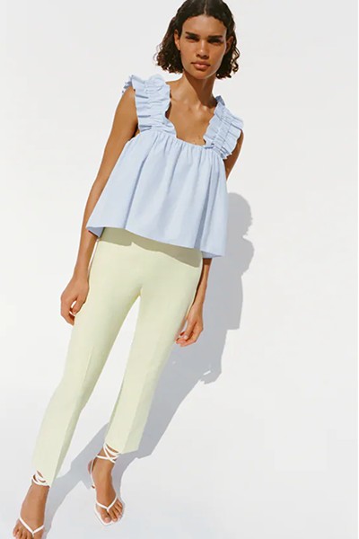 Ruffled Poplin Top from Zara