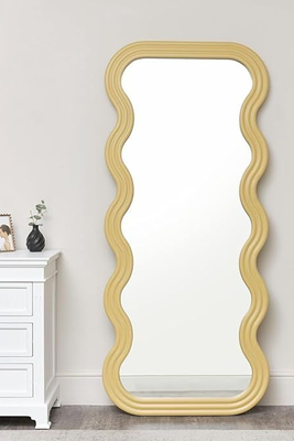 Full Length Wave Mustard Mirror from Melody Maison