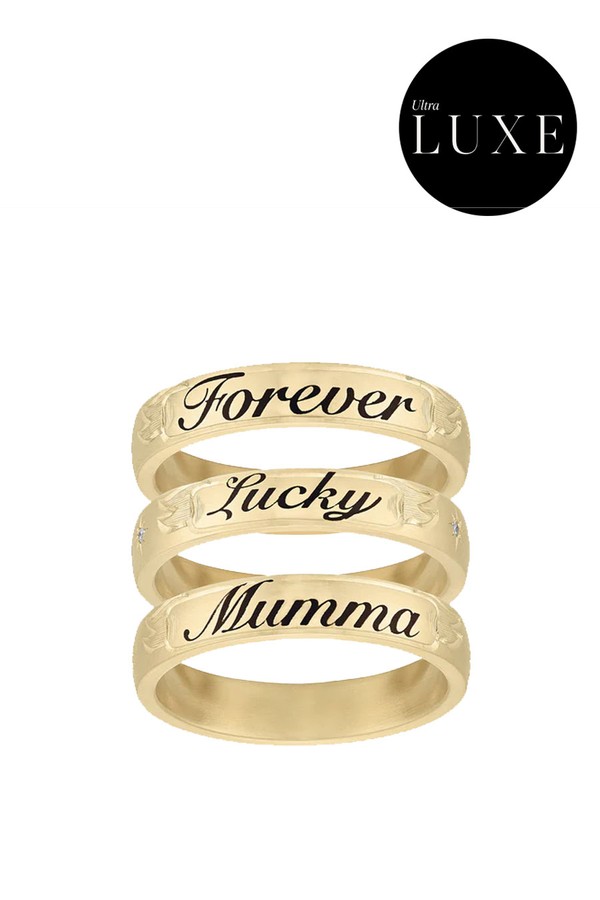 Old English Custom Script Ring from Cece Jewellery