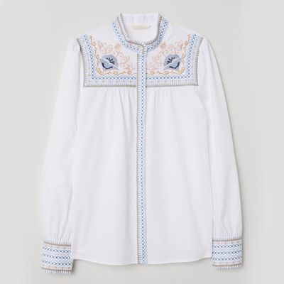 Embroidered Cotton Blouse from H&M