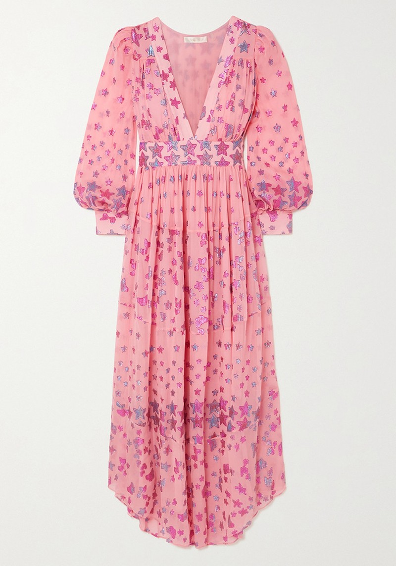 Cyrena Fil Coupé Silk-Blend Georgette Maxi Dress