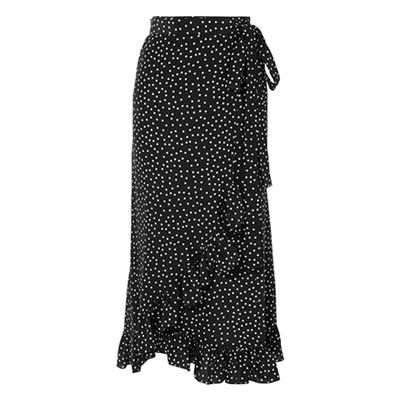 Lucy Ruffled Polka-Dot Silk-Chiffon Wrap Skirt from Racquel Diniz