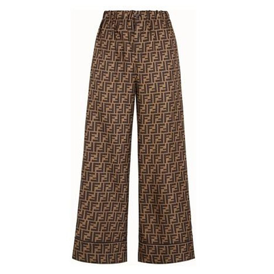 Brown Trousers In Twill from Fendi