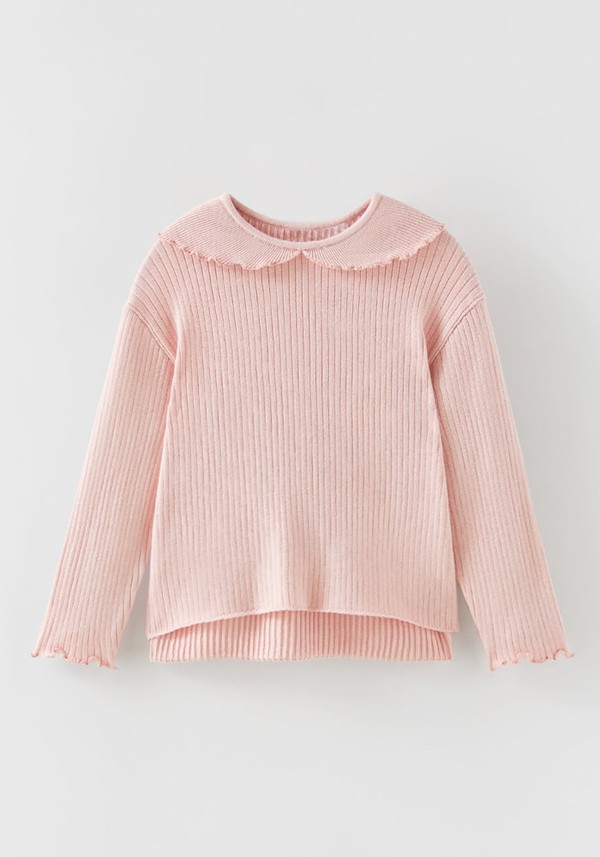 Ribbed T-Shirt With Ruffles