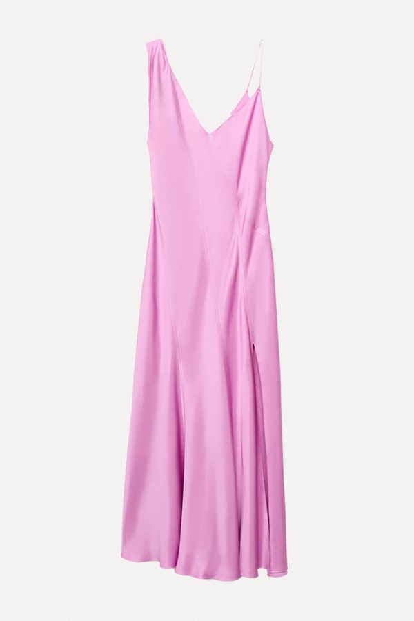 Asymmetrical Satin Dress from Mango