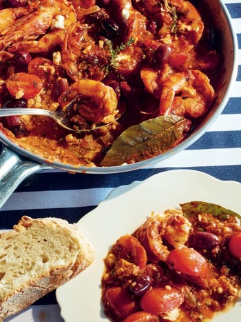 Prawn Saganaki with Feta and Olives