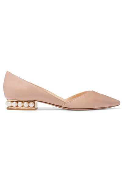 Casati Embellished Leather Point-Toe Flats from Nicholas Kirkwood