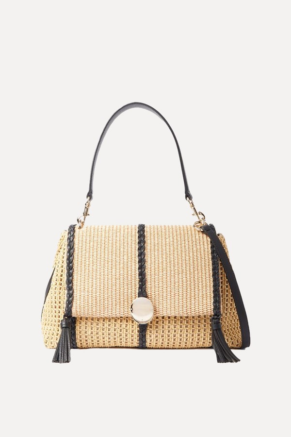 Braided Leather-Trimmed Raffia Bag from Chloé