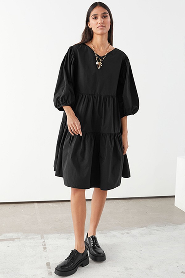 Cotton Blend Voluminous Midi Dress from & Other Stories
