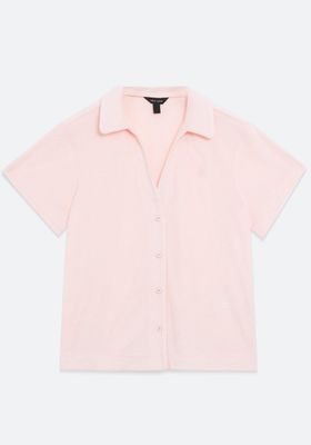 Towelling Short Sleeve Beach Shirt from New Look
