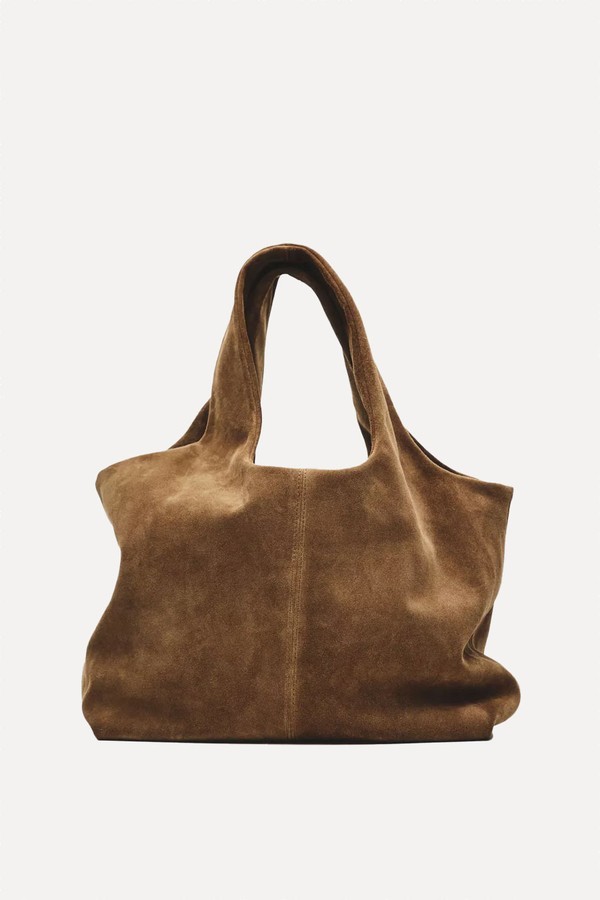 Medium Split Leather Shopper Bag 