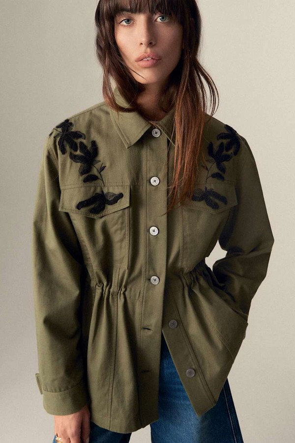Pure Cotton Floral Utility Jacket