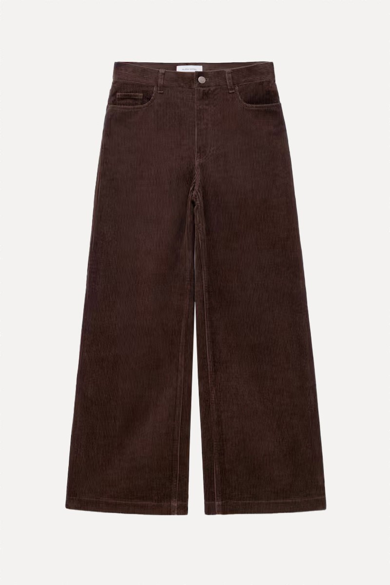 Wide-Leg Corduroy Trousers 