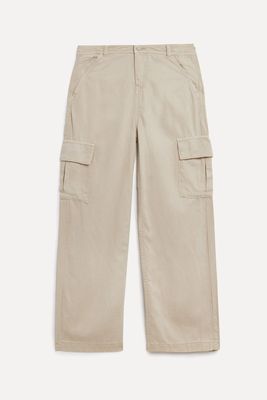 Wide Leg Cotton Blend Cargo Trousers from Marks & Spencer Collection