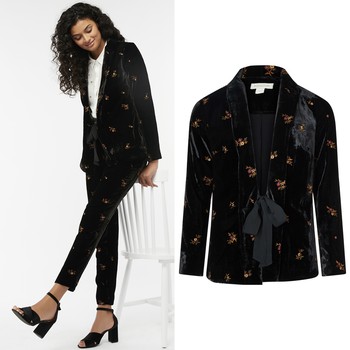 Sophia Sprig Embroidered Velvet Jacket