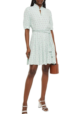 Jary Belted Printed Jacquard Mini Dress from Sandro