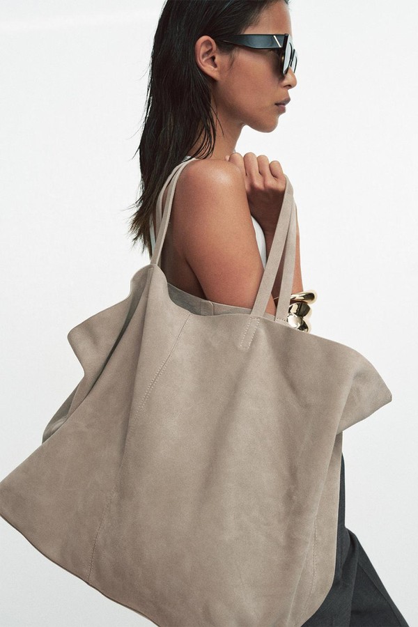 Maxi Split Suede Tote Bag