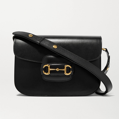 1955 Horsebit-Detailed Textured-Leather Shoulder Bag from Gucci