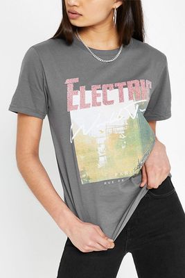 Grey ‘Electric’ Sequin Print T-Shirt
