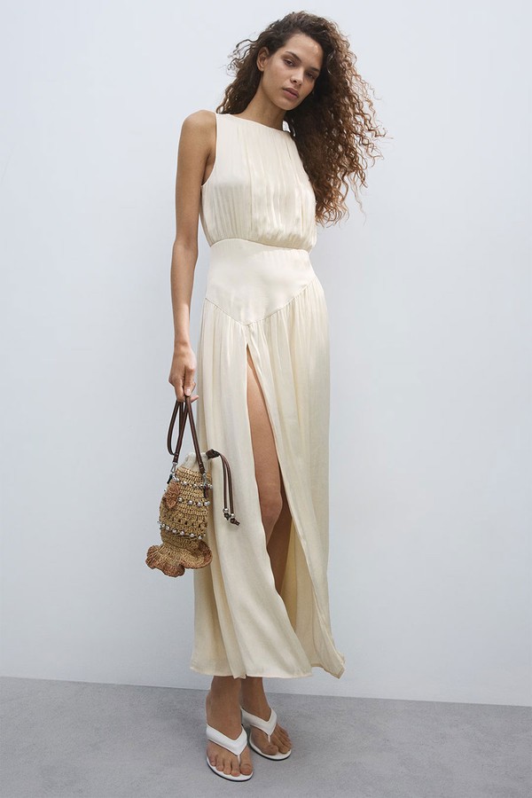 Gathered Satin Dress from H&M