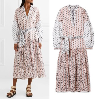 Selvi Printed Cotton-Gauze Midi Dress from Ulla Johnson