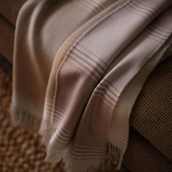 Diffused Stripe Merino Wool Throw from Johnstons Of Elgin 