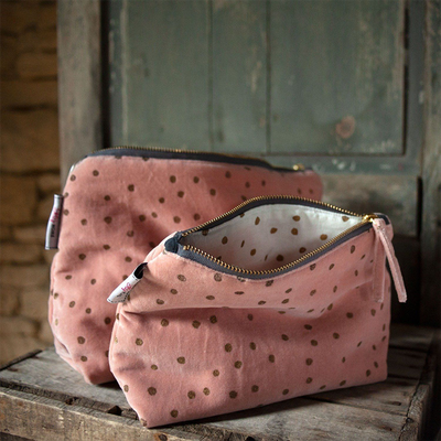 Rose Dotty Velvet Wash Bags from Graham & Green