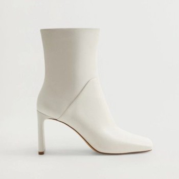 Squared Toe Leather Ankle Boots from Mango