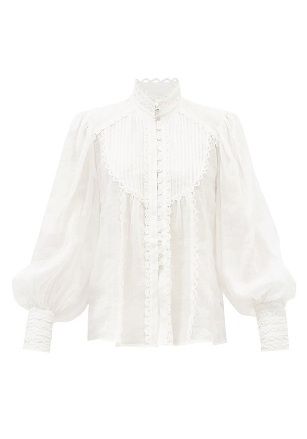 Songbird High Neck Ramie Blouse from ALÉMAIS