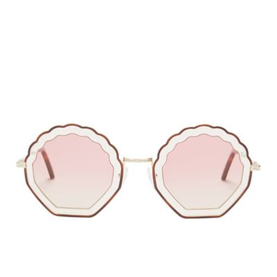 Tally Shell-Shaped Sunglasses from Chloé